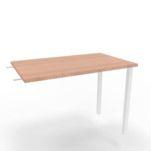 Dattilo scrivania sospeso piano Noce canaletto 100x60xh.75 cm gamba sezione aquadrata in cciaio Bianco Practika-0