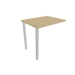 Dattilo scrivania sospeso piano Rovere 80x60xh.75 cm gamba sezione quadrata in acciaio Argento Practika ECDM080-RK-A-0