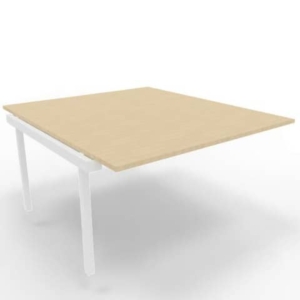 Postazione aggiuntiva bench piano Rovere 140x160xh.75 cm gamba a ponte in acciaio Bianco Practika P3 - ECBIC14-RK-I-0