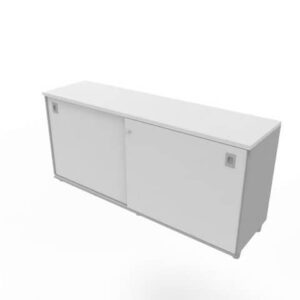 Armadio basso altezza scrivania ante scorrevoli Grigie doppia larghezza 160x45xh.73 cm - ECEB16S-GR-GR-0