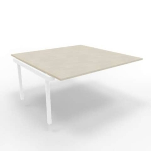 Postazione aggiuntiva bench cemento 160x160xh.75 cm gamba a ponte in acciaio Bianco Practika P3 - ECBIC16-CL-I-0