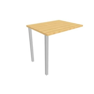 Dattilo scrivania sospeso piano Faggio 80x60xh.75 cm gamba sezione quadrata in acciaio Argento Practika ECDM080-FA-A-0