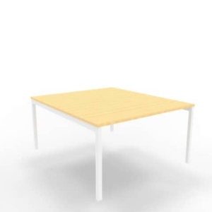 Bench piano Faggio 140x160xh.75 cm gamba a ponte in acciaio Bianco linea Practika P3 Quadrifoglio - ECBEC14-FA-I-0