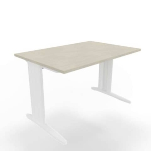 Scrivania piano cemento 120x80xh.75 cm gamba a L in acciaio Bianco linea Practika P1 Quadrifoglio - ECSMT120-CL-I-0