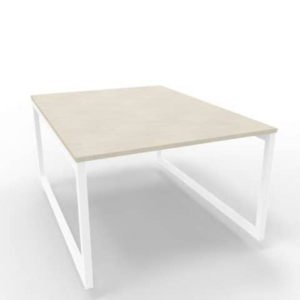 Bench piano cemento 120x160xh.75 cm gamba ad anello in acciaio Bianco linea Practika P2 Quadrifoglio - ECBEA12-CL-I-0