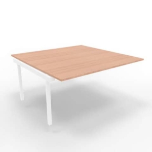 Postazione aggiuntiva bench piano Noce 160x160xh.75 cm gamba a ponte in acciaio Bianco Practika P3 - ECBIC16-NO-I-0
