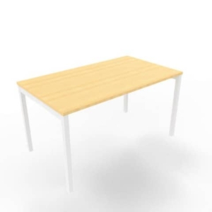 Scrivania piano Faggio 140x80xh.75 cm gamba a ponte in acciaio Bianco linea Practika P3 Quadrifoglio - ECSPT140-FA-I-0