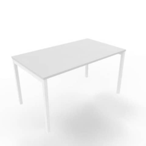 Scrivania piano Grigio 140x80xh.75 cm gamba a ponte in acciaio Bianco linea Practika P3 Quadrifoglio - ECSPT140-GR-I-0