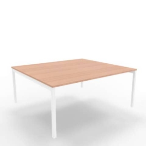 Bench piano Noce canaletto 180x160xh.75 cm gamba a ponte in acciaio Bianco linea Practika P3 Quadrifoglio --0