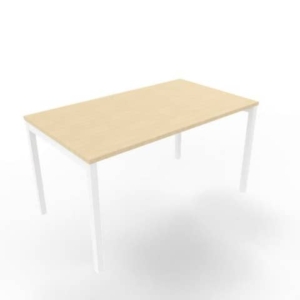 Scrivania piano Rovere 140x80xh.75 cm gamba a ponte in acciaio Bianco linea Practika P3 Quadrifoglio - ECSPT140-RK-I-0