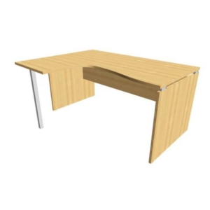Scrivania angolare sinistra piano Faggio 160x120xh.75 cm fianco a pannello in melaminico Practika P4 ECSLP16S-FA-FA-0