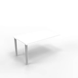 Dattilo scrivania sospeso piano Bianco 100x60xh.75 cm gamba sezione quadrata in acciaio Argento Practika ECDM100-BA-A-0