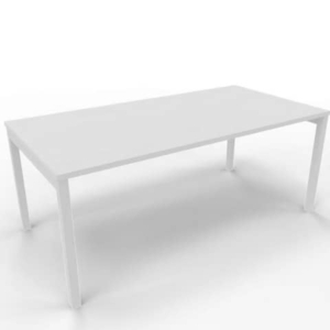 Scrivania piano Bianco 160x80xh.75 cm gamba a ponte in acciaio Bianco linea Practika P3 Quadrifoglio - ECSPT160-BA-I-0