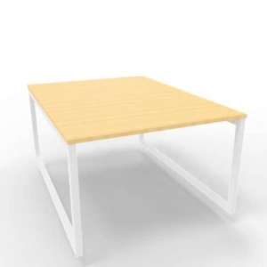 Bench piano Faggio 120x160xh.75 cm gamba ad anello in acciaio Bianco linea Practika P2 Quadrifoglio - ECBEA12-FA-I-0