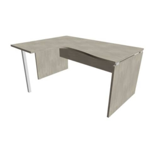 Scrivania angolare sinistra piano cemento 160x120xh.75 cm fianco a pannello in melaminico Practika P4 ECSLP16S-CL-CL-0