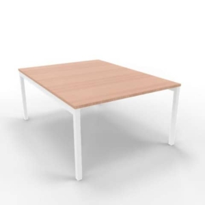 Bench piano Noce canaletto 120x160xh.75 cm gamba a ponte in acciaio Bianco linea Practika P3 Quadrifoglio - ECBEC12-NO-I-0