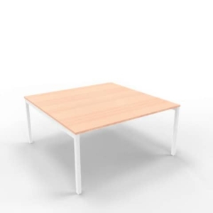Bench piano Noce canaletto 160x160xh.75 cm gamba a ponte in acciaio Argento linea Practika P3 - ECBEC16-NO-A-0
