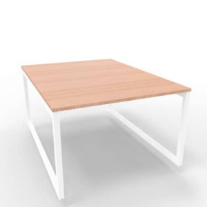 Bench piano Noce canaletto 120x160xh.75 cm gamba ad anello in acciaio Bianco linea Practika P2 - ECBEA12-NO-I-0