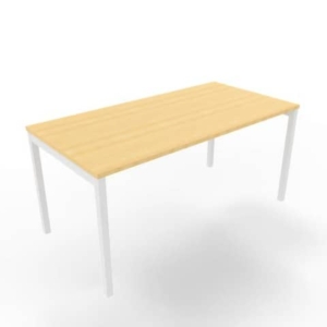 Scrivania piano Faggio 160x80xh.75 cm gamba a ponte in acciaio Bianco linea Practika P3 Quadrifoglio - ECSPT160-FA-I-0