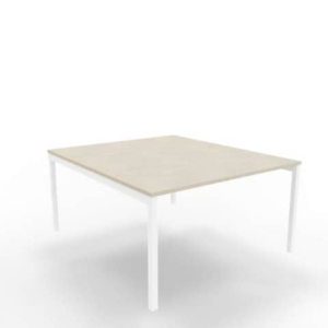 Bench piano cemento 140x160xh.75 cm gamba a ponte in acciaio Bianco linea Practika P3 Quadrifoglio - ECBEC14-CL-I-0