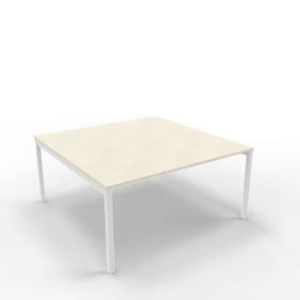 Bench piano cemento 160x160xh.75 cm gamba a ponte in acciaio Argento linea Practika P3 Quadrifoglio - ECBEC16-CL-A-0
