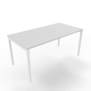 Scrivania piano Grigio 160x80xh.75 cm gamba a ponte in acciaio Bianco linea Practika P3 Quadrifoglio - ECSPT160-GR-I-0