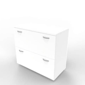 Armadio basso Bianco con scocca Bianca 90x45xh.81,5 cm con due classificatori estraibili Practika - ECEB90C-BA-BA-BA-0