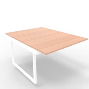 Postazione aggiuntiva bench piano Noce 120x160xh.75 cm gamba ad anello in acciaio Bianco Practika P2 ECBIA12-NO-I-0