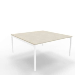 Bench piano cemento 160x160xh.75 cm gamba a ponte in acciaio Bianco linea Practika P3 Quadrifoglio - ECBEC16-CL-I-0