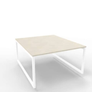 Bench piano cemento 140x160xh.75 cm gamba ad anello in acciaio Bianco linea Practika P2 Quadrifoglio - ECBEA14-CL-I-0