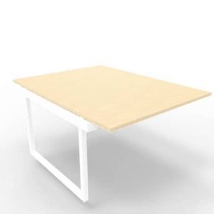 Postazione aggiuntiva bench piano Rovere 120x160xh.75 cm gamba ad anello in acciaio Bianco Practika P2 ECBIA12-RK-I-0
