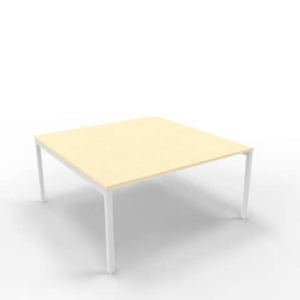 Bench piano Rovere 160x160xh.75 cm gamba a ponte in acciaio Argento linea Practika P3 Quadrifoglio - ECBEC16-RK-A-0