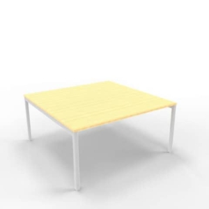 Bench piano Faggio 160x160xh.75 cm gamba a ponte in acciaio Argento linea Practika P3 Quadrifoglio - ECBEC16-FA-A-0