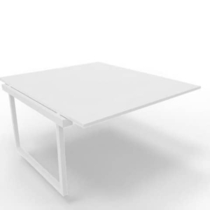Postazione aggiuntiva bench piano Bianco 140x160xh.75 cm gamba ad anello in acciaio Bianco Practika P2 ECBIA14-BA-I-0