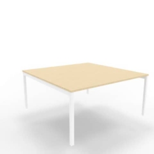 Bench piano Rovere 160x160xh.75 cm gamba a ponte in acciaio Bianco linea Practika P3 Quadrifoglio - ECBEC16-RK-I-0