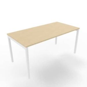Scrivania piano Rovere 160x80xh.75 cm gamba a ponte in acciaio Bianco linea Practika P3 Quadrifoglio - ECSPT160-RK-I-0