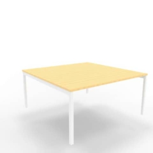 Bench piano Faggio 160x160xh.75 cm gamba a ponte in acciaio Bianco linea Practika P3 Quadrifoglio - ECBEC16-FA-I-0