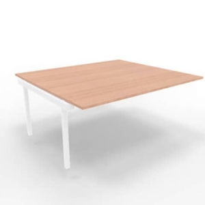Postazione aggiuntiva bench piano Noce 180x160xh.75 cm gamba a ponte in acciaio Bianco Practika P3 - ECBIC18-NO-I-0