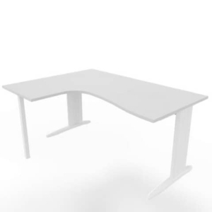 Scrivania angolare sinistra piano Grigio 160x120xh.75 cm gamba a L in acciaio Bianco linea Practika P1 ECSMT16S-GR-I-0