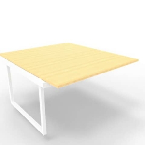 Postazione aggiuntiva bench piano Faggio 140x160xh.75 cm gamba ad anello in acciaio Bianco Practika P2 ECBIA14-FA-I-0