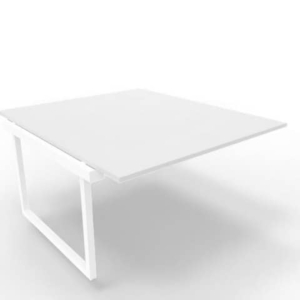 Postazione aggiuntiva bench piano Grigio 140x160xh.75 cm gamba ad anello in acciaio Bianco Practika P2 ECBIA14-GR-I-0