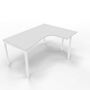 Scrivania angolare destra piano Grigio 160x120xh.75 cm gamba a ponte in acciaio Bianco linea Practika P3 - ECSPT16D-BA-I-0