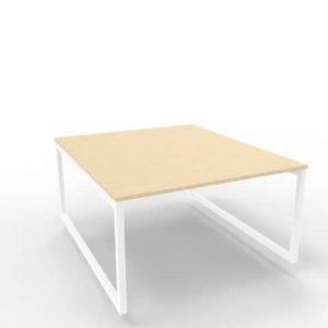 Bench piano Rovere 140x160xh.75 cm gamba ad anello in acciaio Bianco linea Practika P2 Quadrifoglio - ECBEA14-RK-I-0