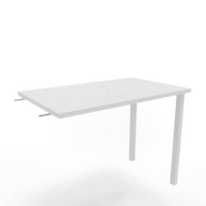 Dattilo scrivania sospeso piano Bianco 80x60xh.75 cm gamba sezione quadrata in acciaio Bianco Practika ECDM080-BA-I-0