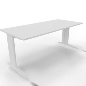 Scrivania piano Bianco 180x80xh.75 cm gamba a L in acciaio Bianco linea Practika P1 Quadrifoglio - ECSMT180-BA-I-0