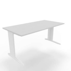Scrivania piano Grigio 160x80xh.75 cm gamba a L in acciaio Bianco linea Practika P1 Quadrifoglio - ECSMT160-GR-I-0