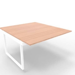 Postazione aggiuntiva bench piano Noce 140x160xh.75 cm gamba ad anello in acciaio Bianco Practika P2 ECBIA14-NO-I-0