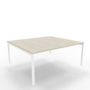 Bench piano cemento 180x160xh.75 cm gamba a ponte in acciaio Bianco linea Practika P3 Quadrifoglio - ECBEC18-CL-I-0