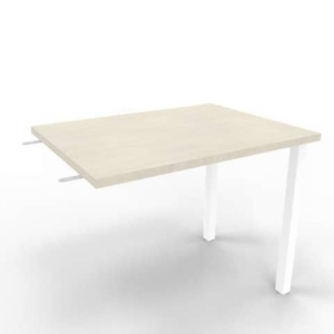Dattilo scrivania sospeso piano cemento 80x60xh.75 cm gamba sezione quadrata in acciaio Bianco Practika ECDM080-CL-I-0
