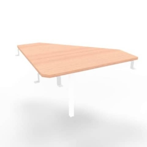 Raccordo 90° piano Noce canaletto 84x84xh.75 cm gamba in acciaio Bianco per scrivanie Practika P3 ECRA9003-NO-I-0